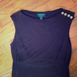 Lauren- Dark brown dress with gold button details